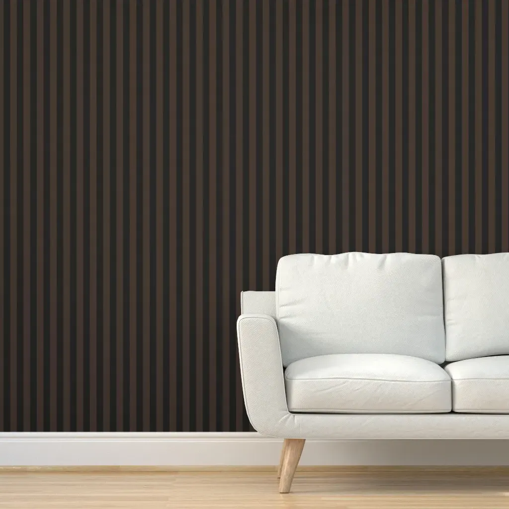 Narrow Stripe Peel and Stick Wallpaper - Black, Dark Brown product
