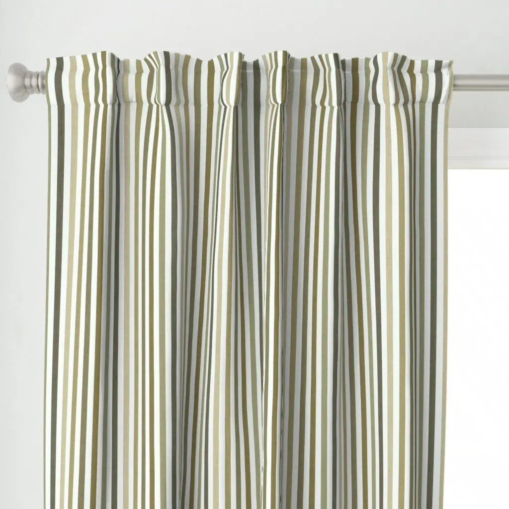 Narrow Stripes Curtain Panel - Beige alternate view
