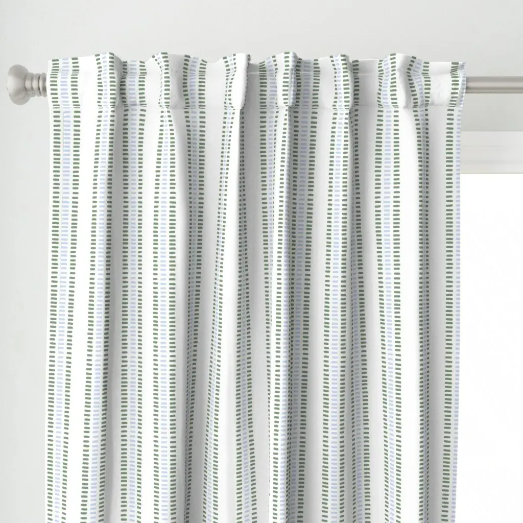 Narrow Summer Stripes Curtain Panel - Sage Green alternate view