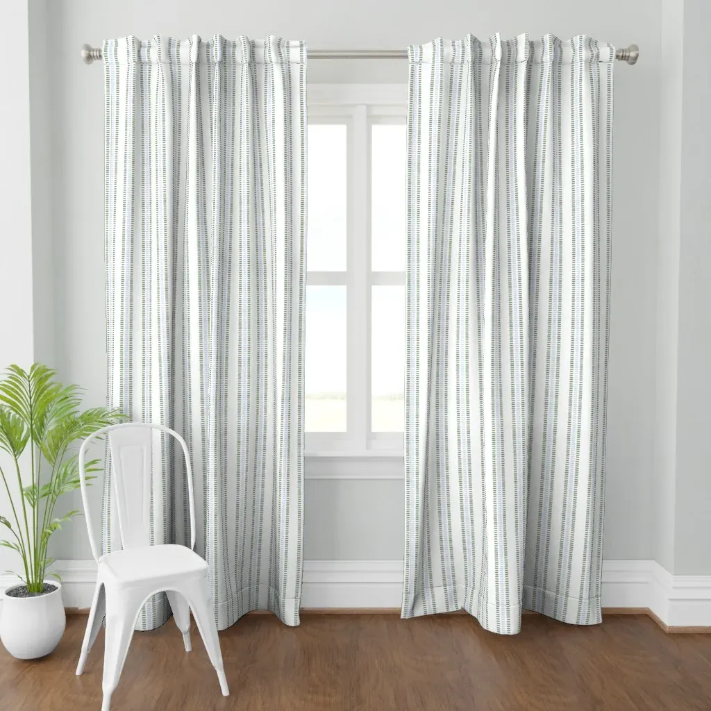 Narrow Summer Stripes Curtain Panel - Sage Green product