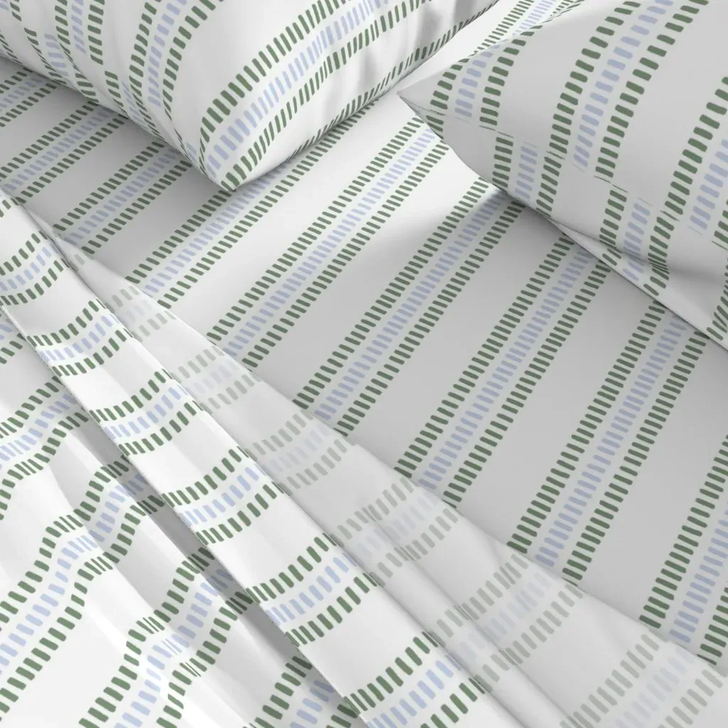 Narrow Summer Stripes Twin XL Sheet Set - Sage Green alternate view