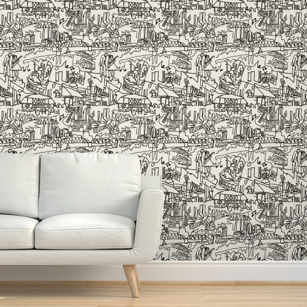 Nashville Hits Peel and Stick Wallpaper - Black product