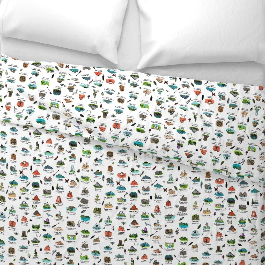 National Parks Road Trip Duvet Cover - White alternate view
