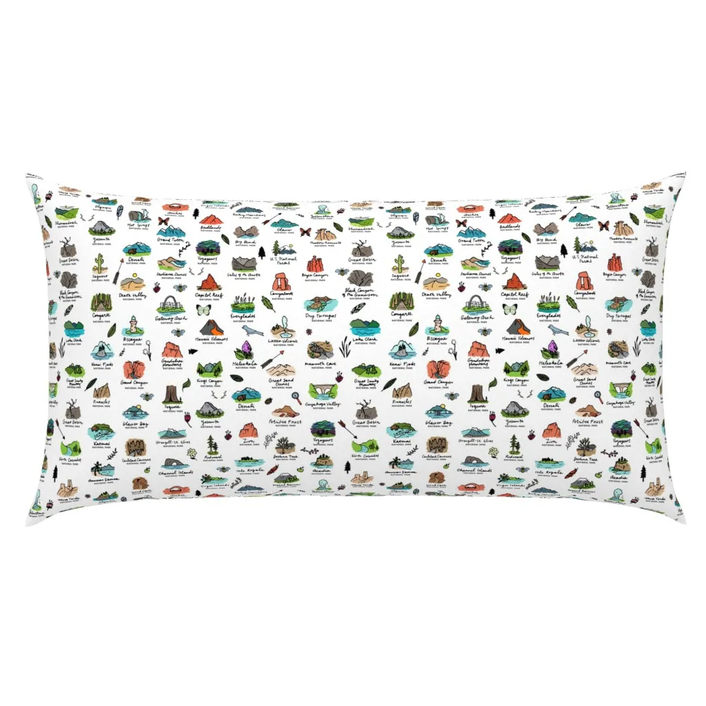 National Parks Road Trip King Pillow Sham - White product