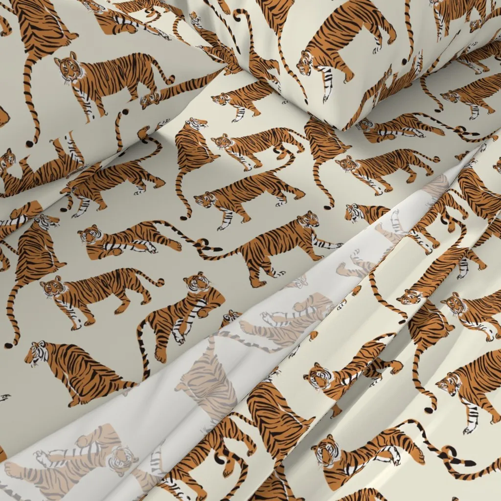 Natisha Tiger Tiger Twin Sheet Set - Orange alternate view