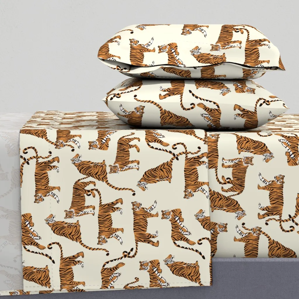 Natisha Tiger Tiger Twin Sheet Set - Orange product