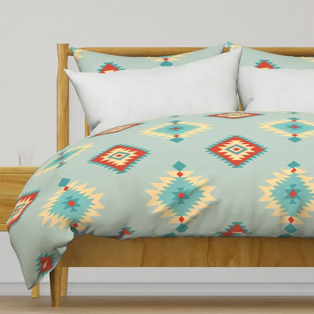 Native American Aztec Duvet Cover - Teal product