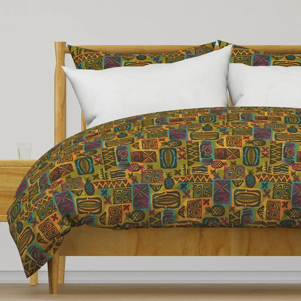 Native Poly Duvet Cover - Olive Green product