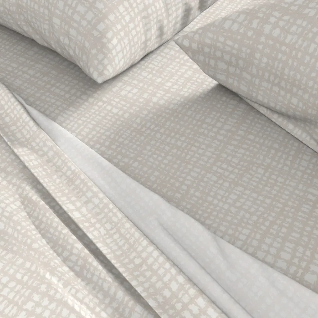 Natural Coarse Canvas Queen Sheet Set - Off-White alternate view