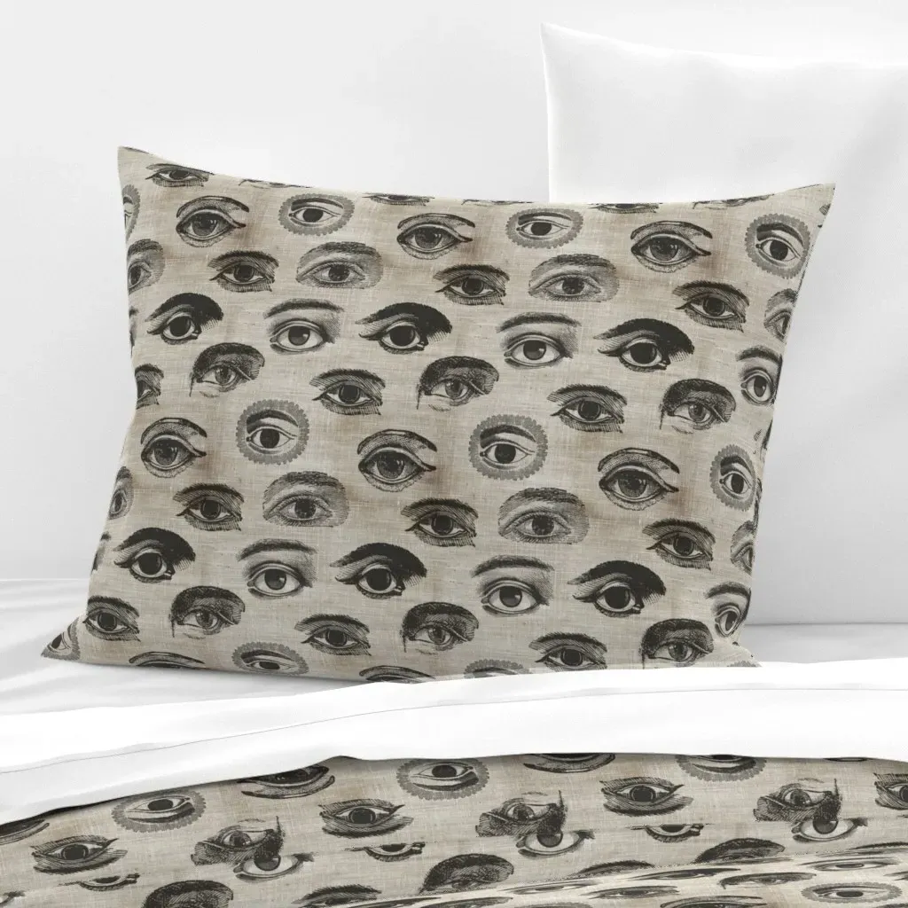 Natural History Halloween Eye Gauze Standard Pillow - Black, Cotton Sateen product