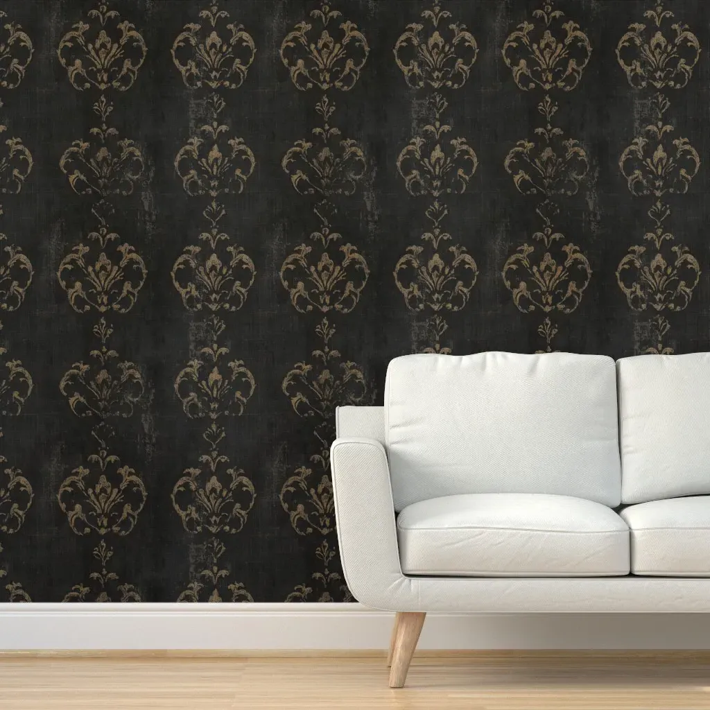 Natural History Halloween Gothic Peel and Stick Wallpaper - Black product