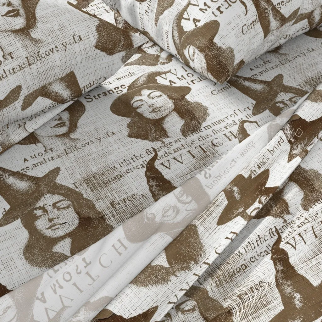 Natural History Halloween Witch Gauze Queen Sheet Set - Sepia alternate view