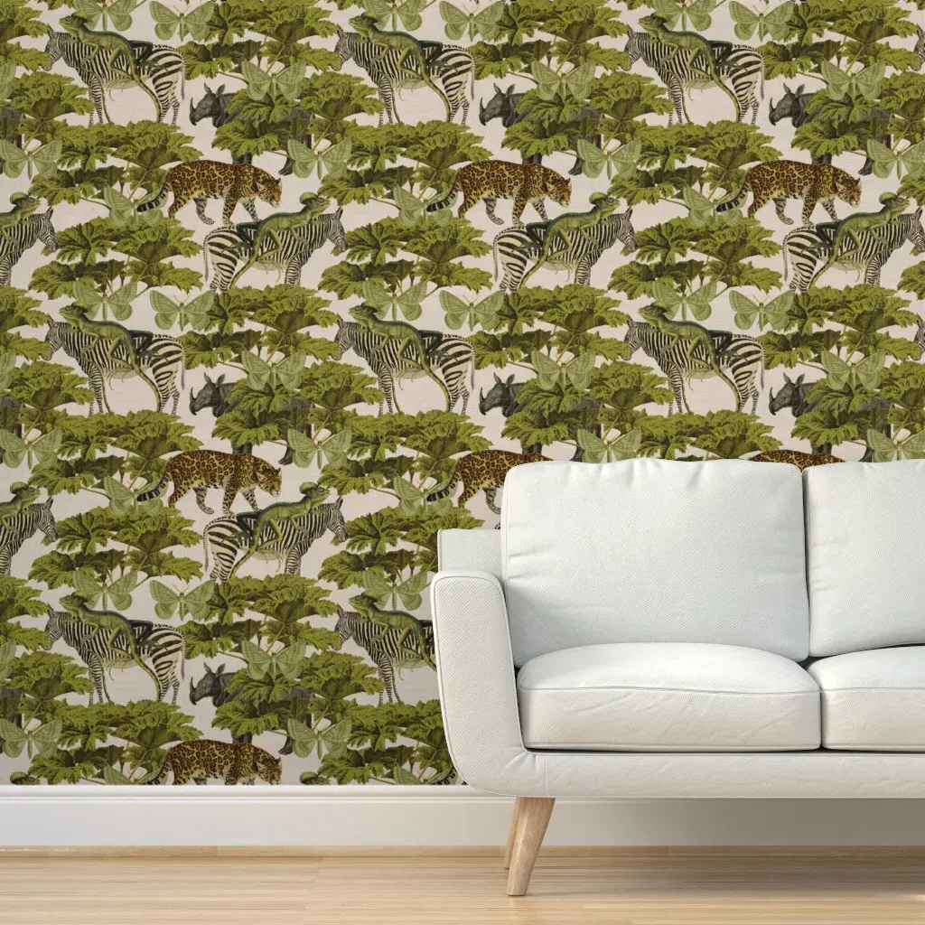 Natural History Jungleback Peel and Stick Wallpaper - Green product