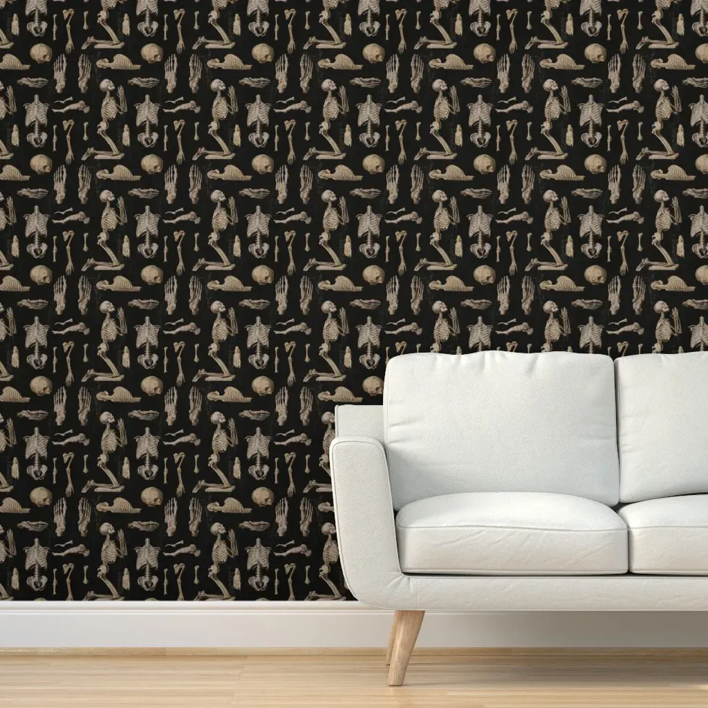 Natural History Skeleton Peel and Stick Wallpaper - Off-White product