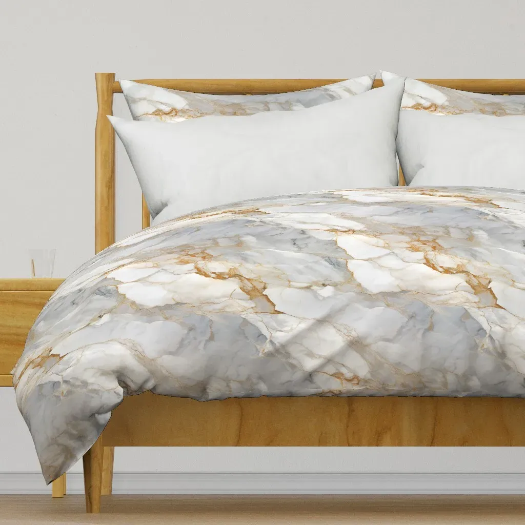Natural Polished Stone Duvet Cover - White product