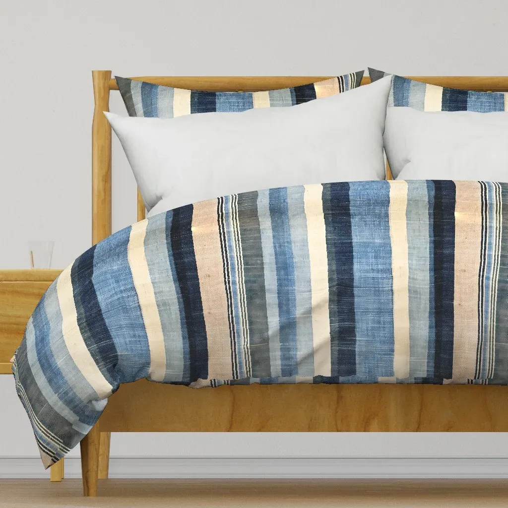 Natural Stripes Blue 10 Duvet Cover - Indigo product