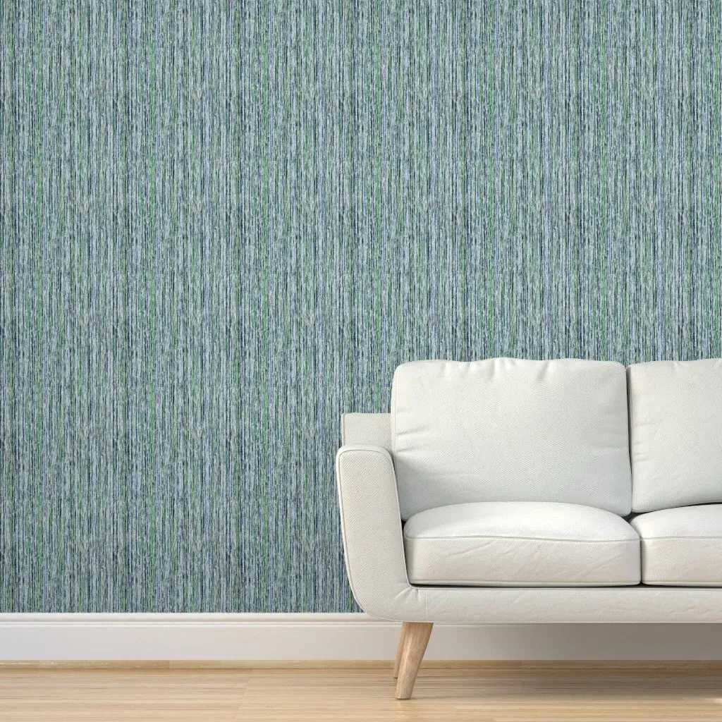 Natural Texture Stripes Peel and Stick Wallpaper - Teal product
