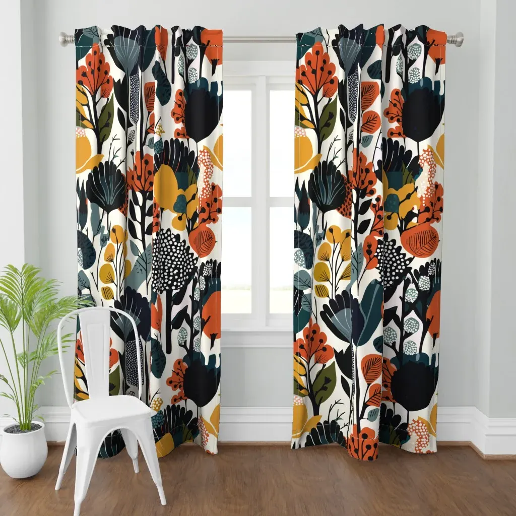 Nature Curtain Panel - Dark Teal product
