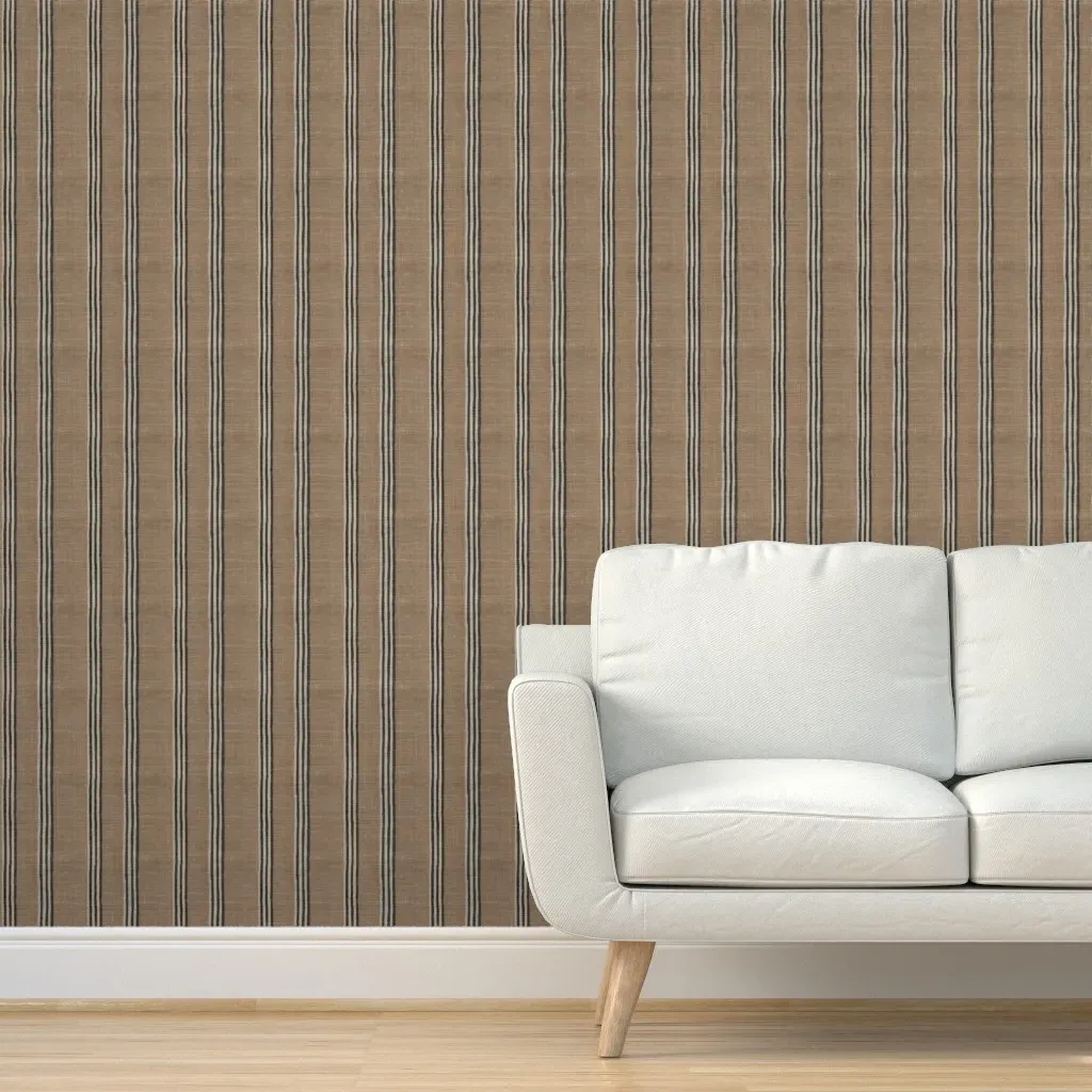 Nature History Holiday Stripe Peel and Stick Wallpaper - Taupe product