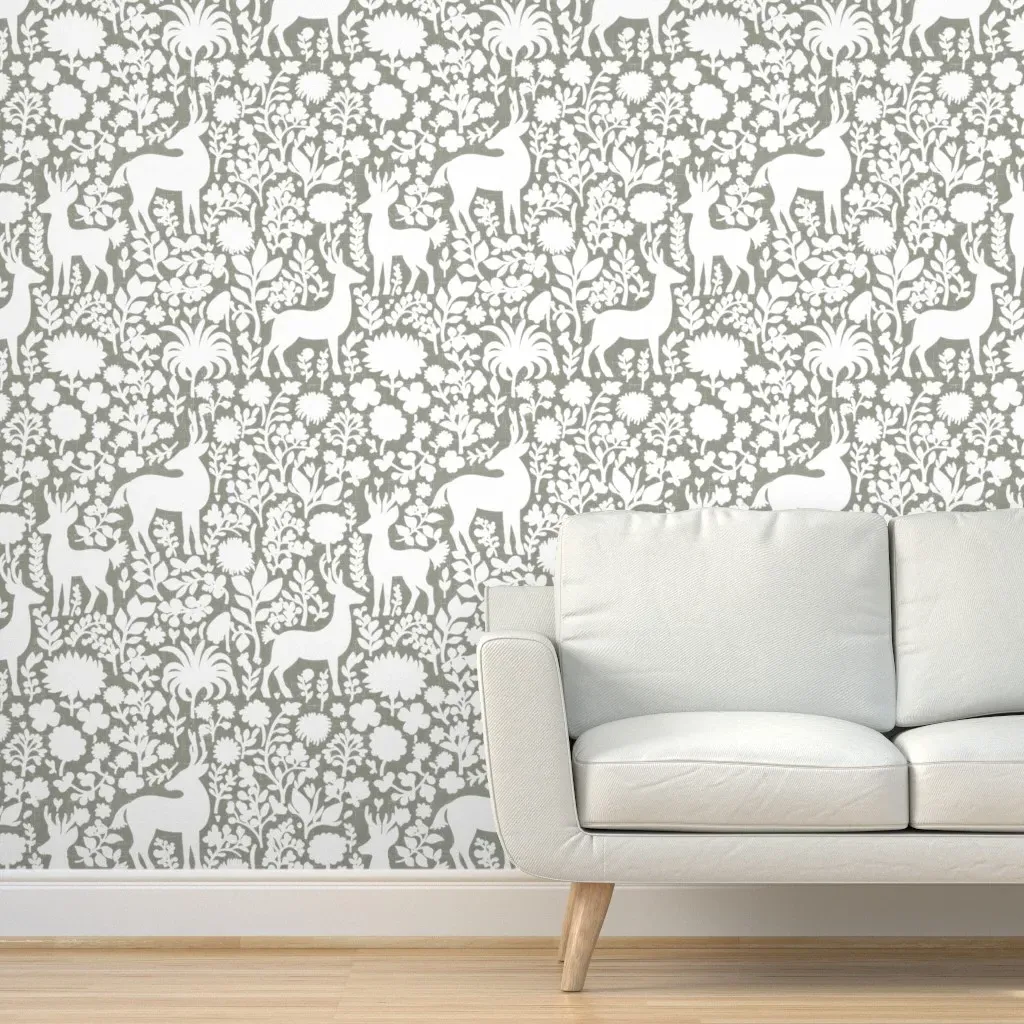 Nature's Embrace Peel and Stick Wallpaper - White, Linen product