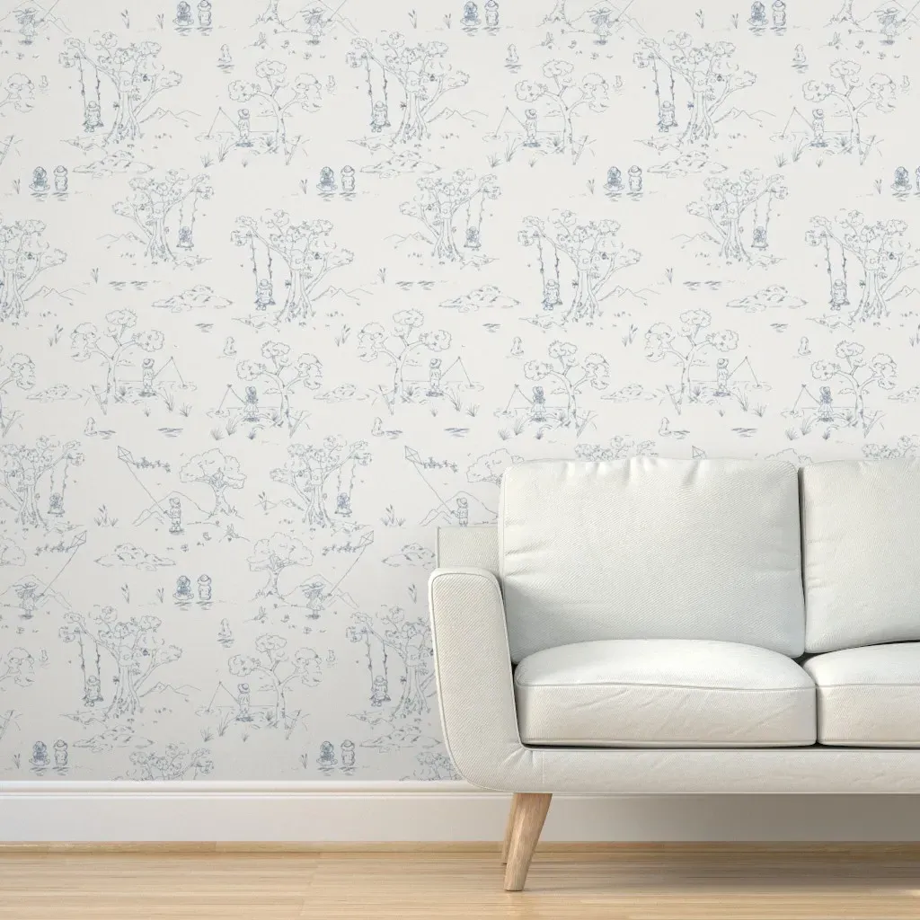 Natures Playroom Nursery Toile Peel and Stick Wallpaper - Blue product