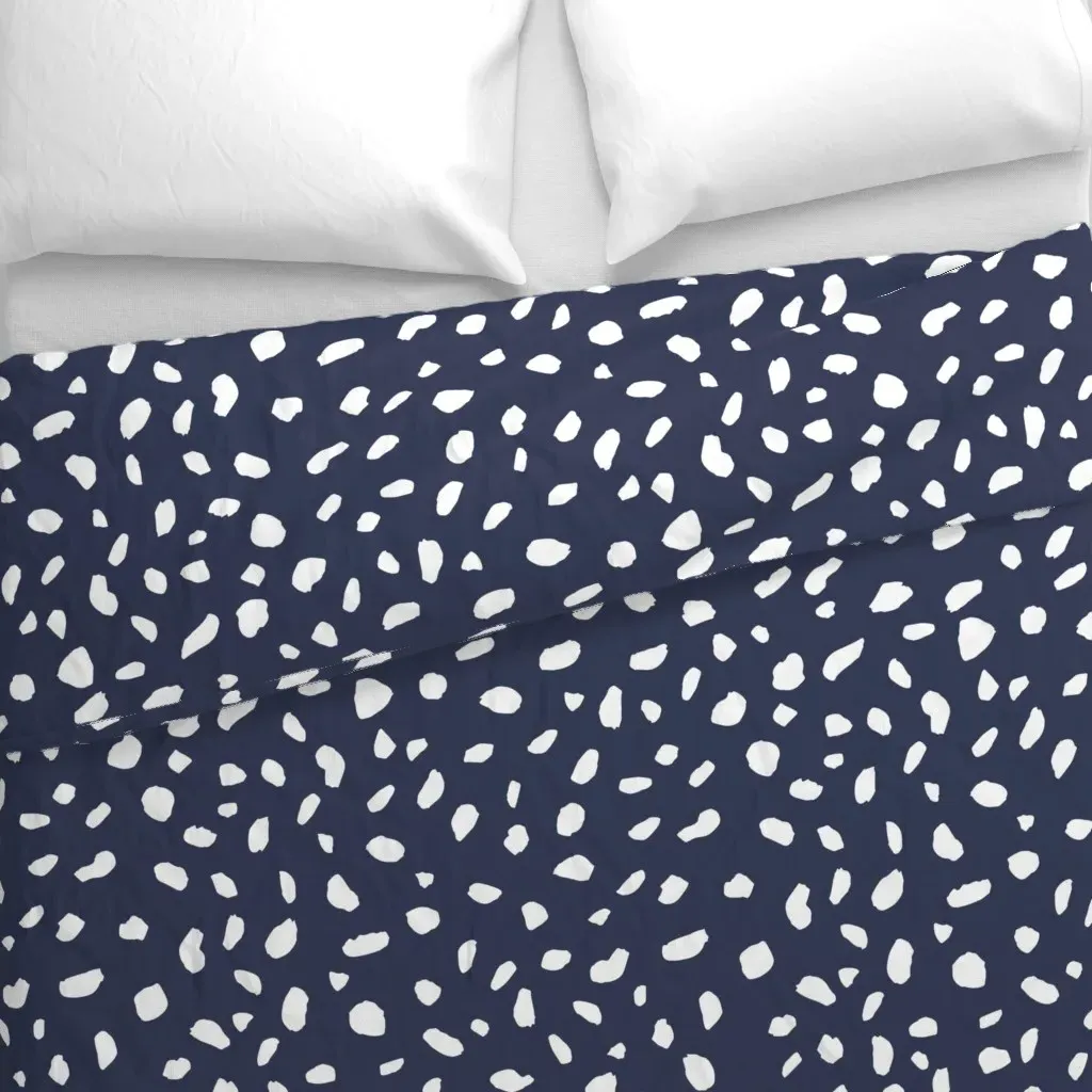 Nautical Abstract Speckled Duvet Cover - White alternate view