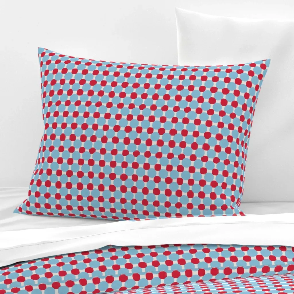 Nautical Ahoy Geo Standard Knife Edge Cushion Cover - Red, Cotton Sateen product