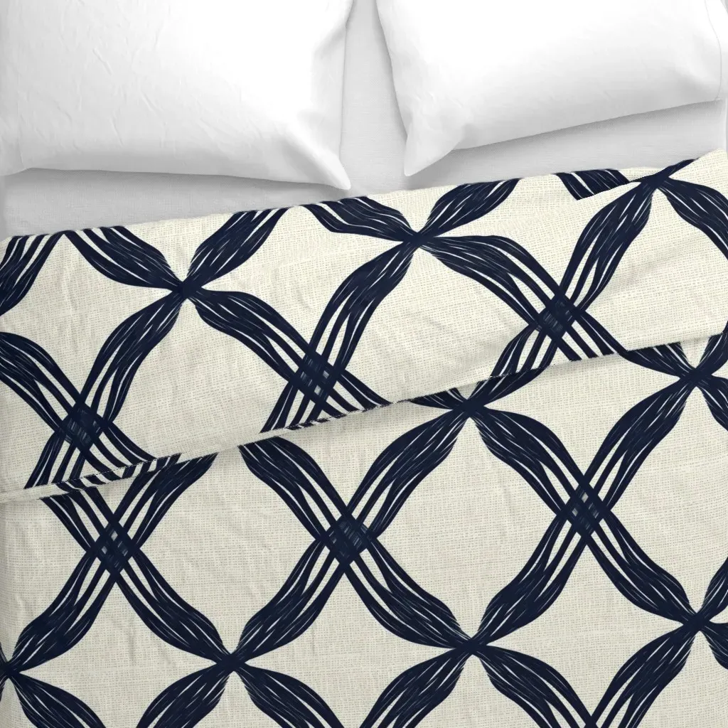 Nautical Coastal Rope Duvet Cover - Navy Blue alternate view