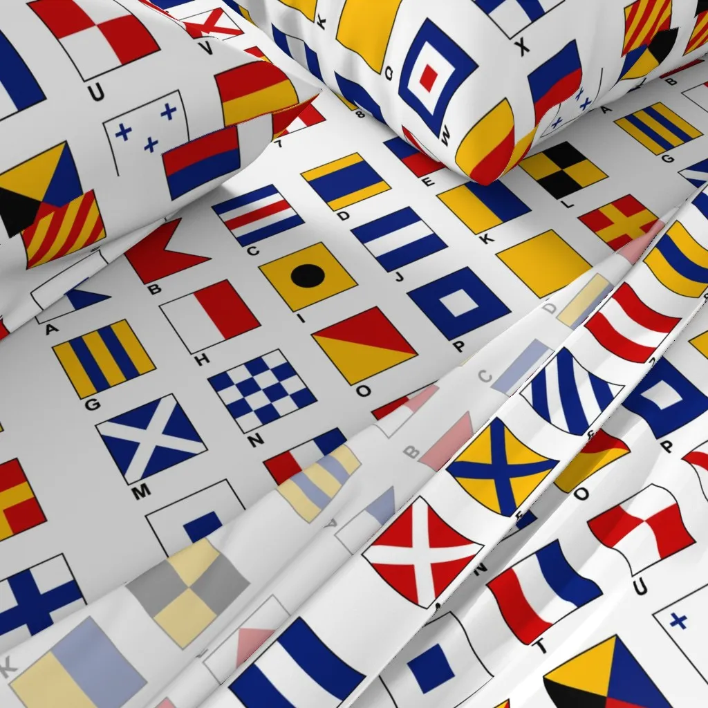 Nautical Flags Alphabet and Numbers Full Sheet Set - Blue alternate view