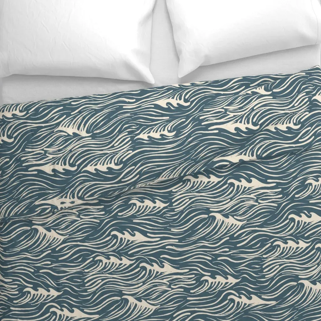 Nautical Ocean Waves Block Duvet Cover alternate view