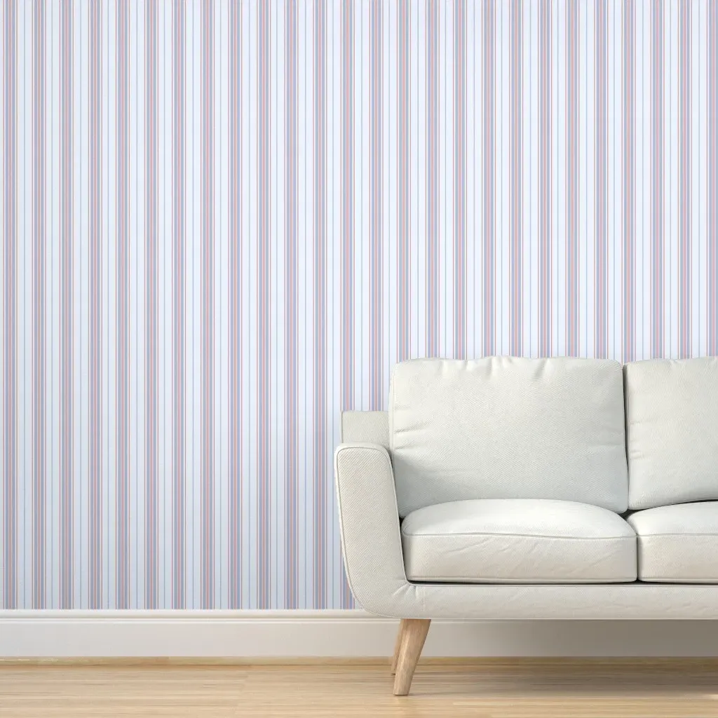 Nautical Stripe Peel and Stick Wallpaper - Dusty Blue product