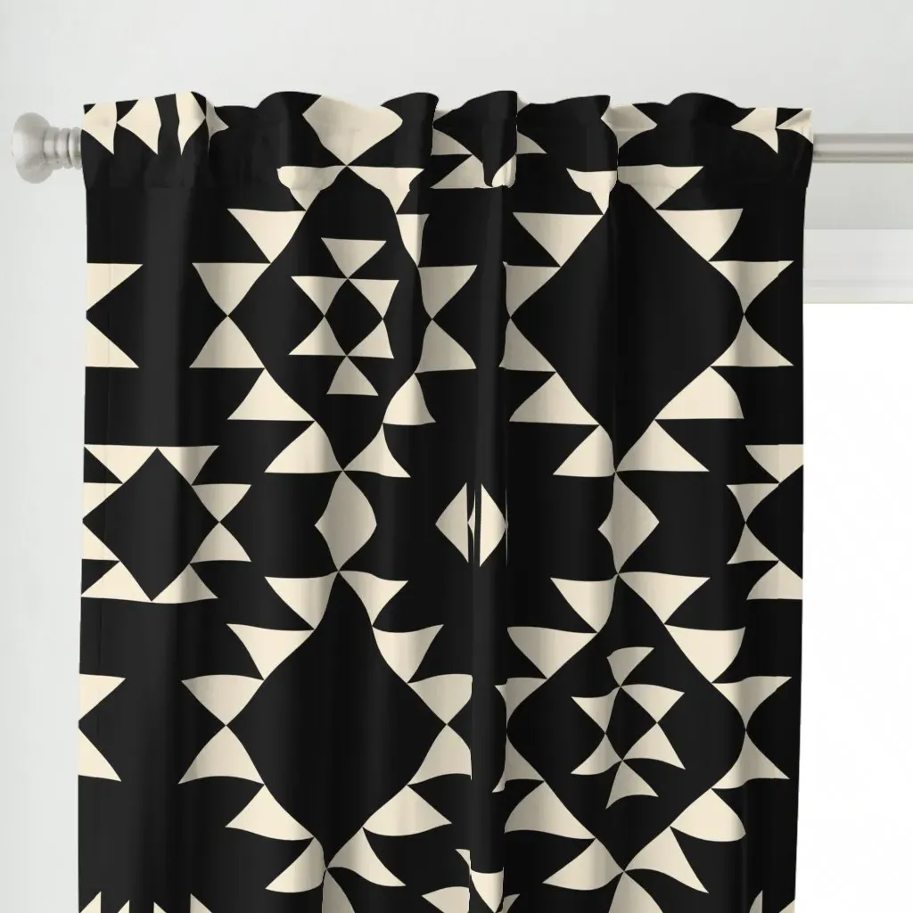 Navajo Black Ivory Curtain Panel - Beige alternate view