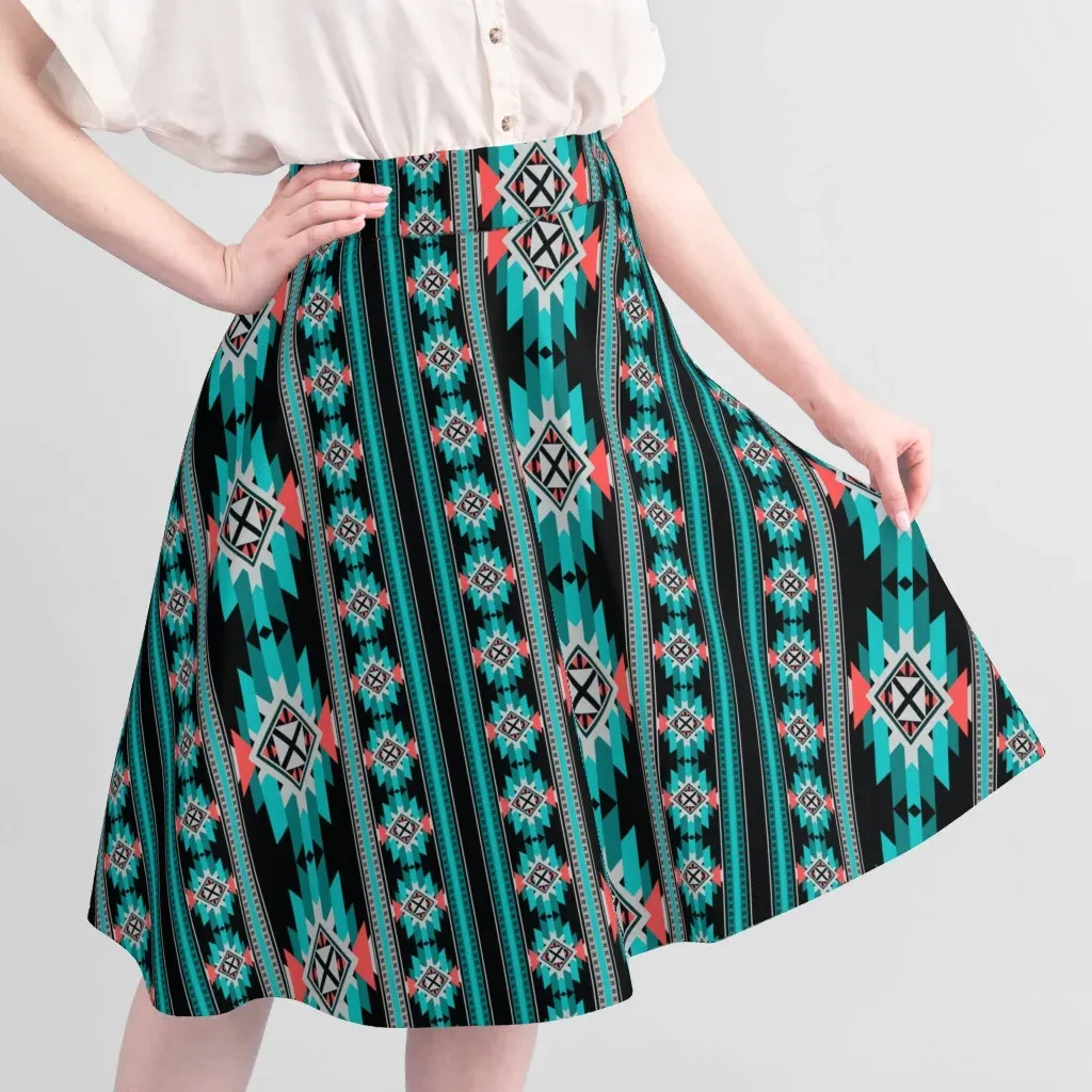 Navajo Tribal Aztec Pique Fabric by the Yard - Teal alternate view