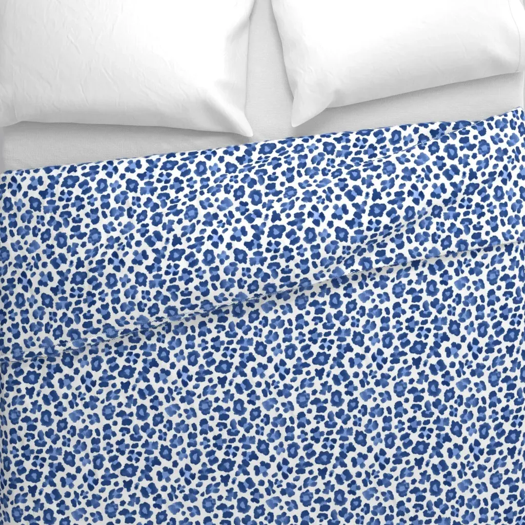 Navy and Blue Leopard Print Duvet Cover alternate view