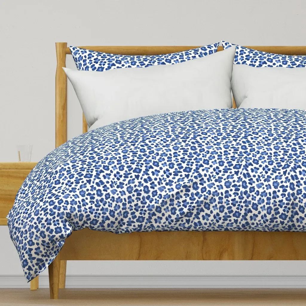 Navy and Blue Leopard Print Duvet Cover product
