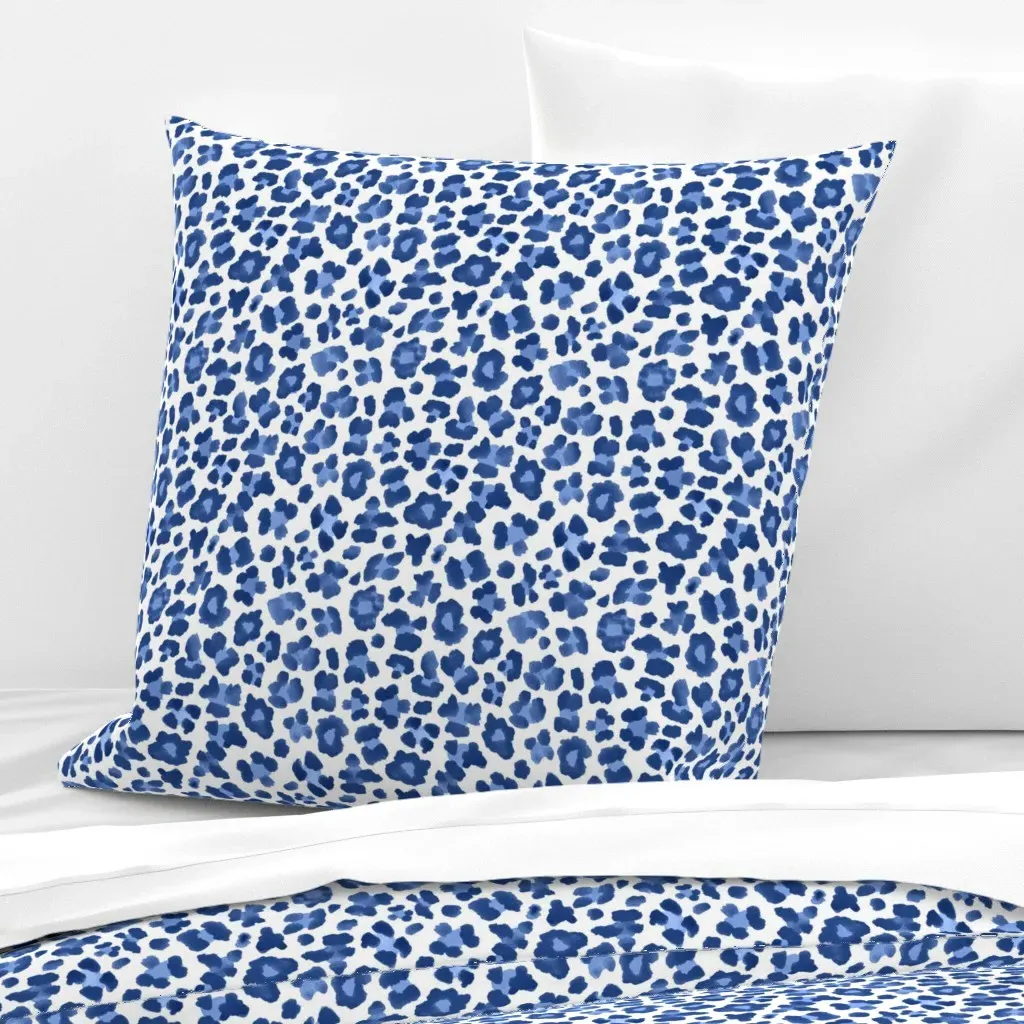 Navy and Blue Leopard Print Euro Pillow Sham product