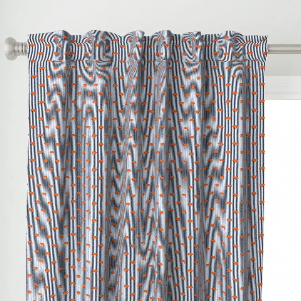 Navy and Orange Close Curtain Panel alternate view