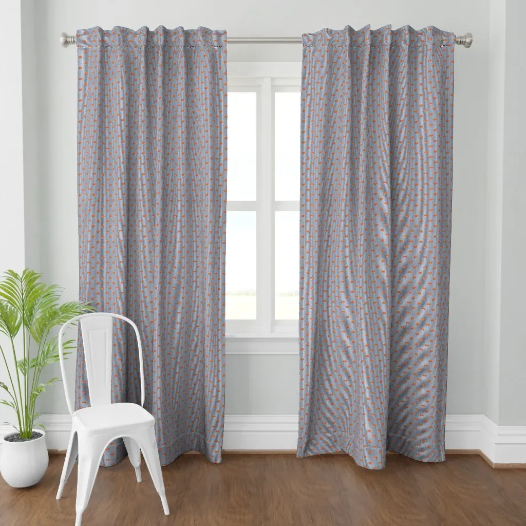 Navy and Orange Close Curtain Panel product