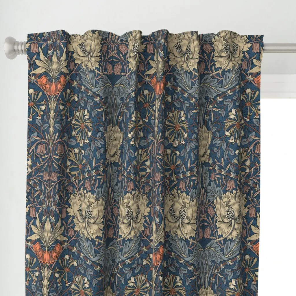 Navy & Marigold Curtain Panel - Blue alternate view