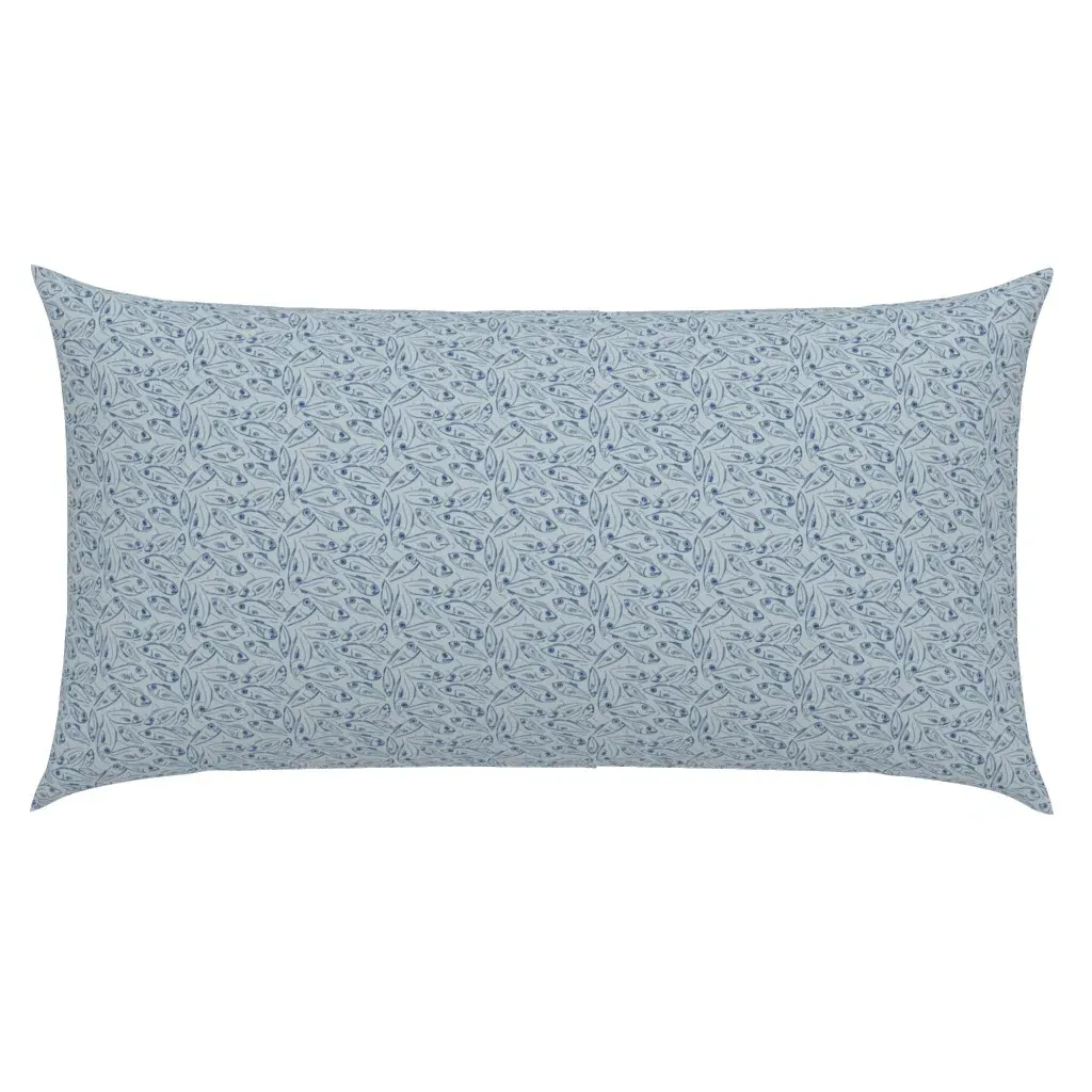 Navy On Grey Fish Coordinate King Pillow Sham - Dark Blue product