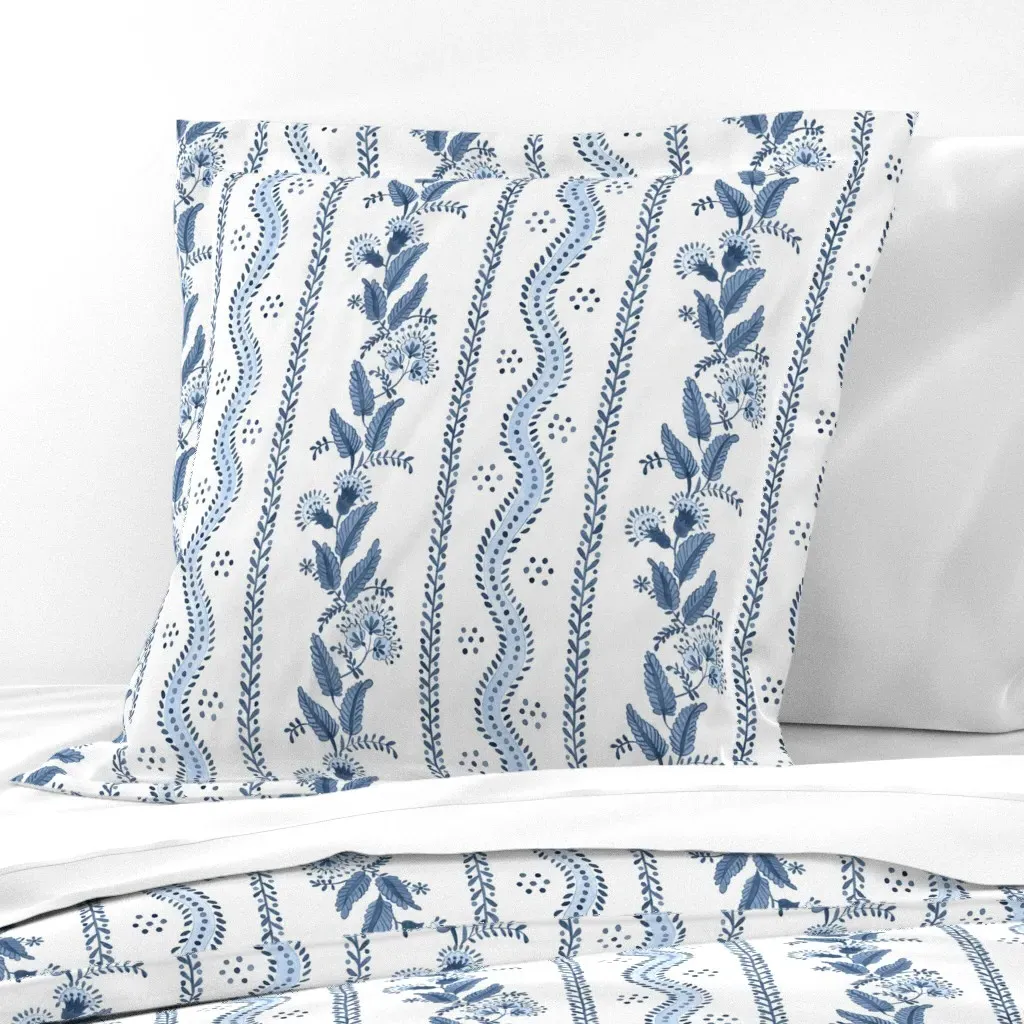 Navy Stripe Euro Pillow Sham - Indigo, Cotton product