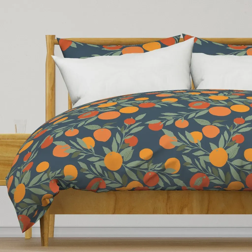 Navy Tangerine Jumbo Duvet Cover - Orange product
