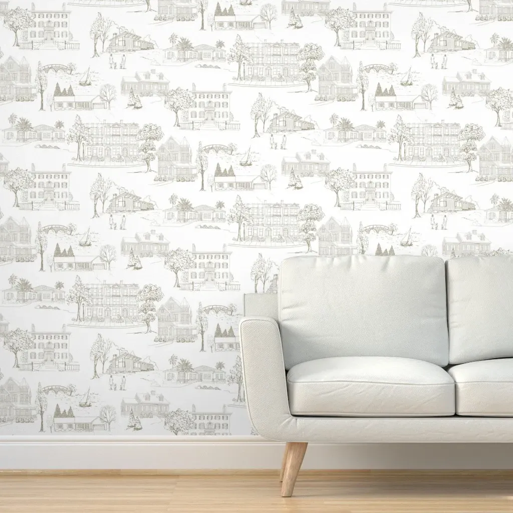 Neighborhood Toile Peel and Stick Wallpaper - Warm Taupe product