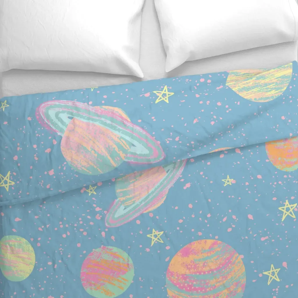 Neon Barbie Inspired Large Duvet Cover - Light Blue alternate view