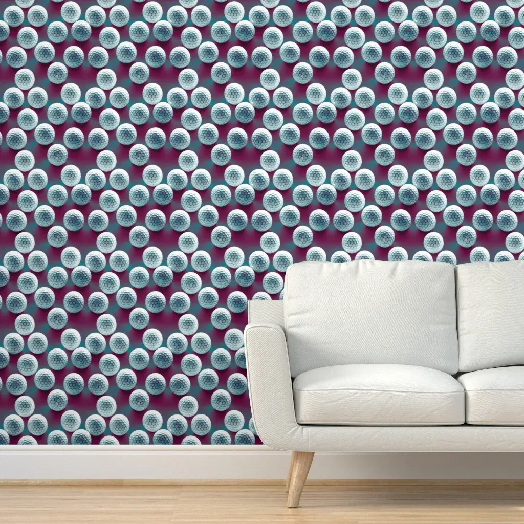 Neon Golf Balls Peel and Stick Wallpaper - White product