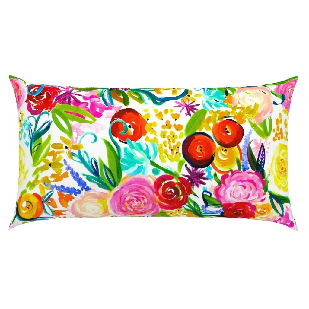 Neon Summer Floral King Pillow Sham - Pink product