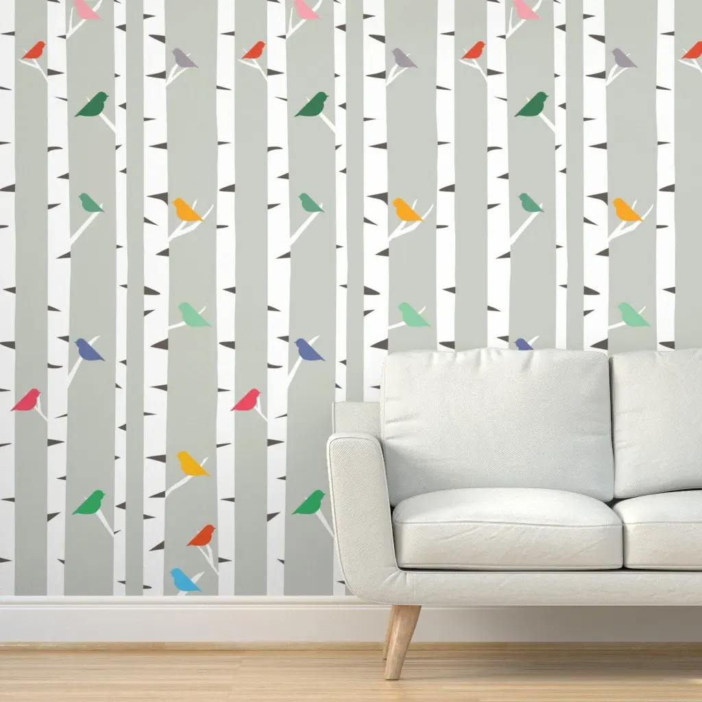 Nesting Place Peel and Stick Wallpaper - Light Gray product