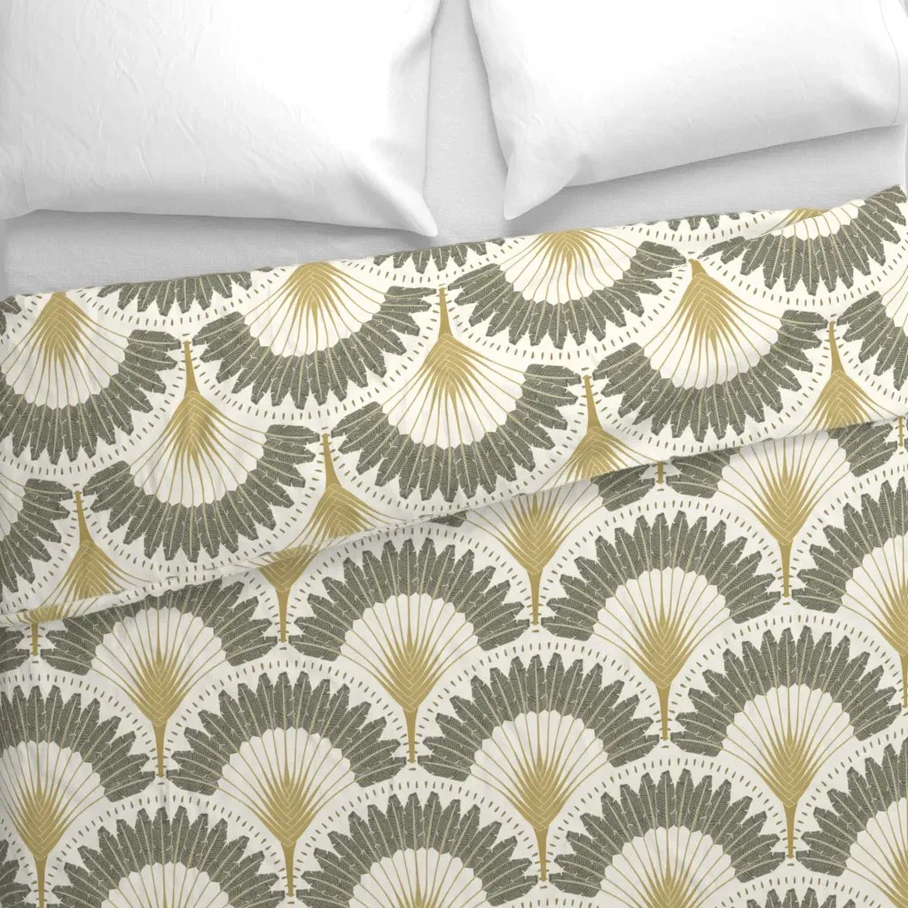 Neutral Botanicals Palms Duvet Cover - Gold alternate view