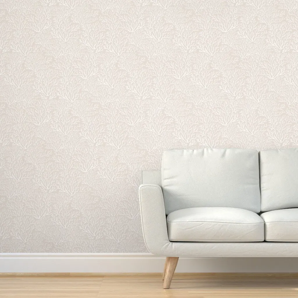 Neutral Fan Coral Reef Peel and Stick Wallpaper - Off-White product