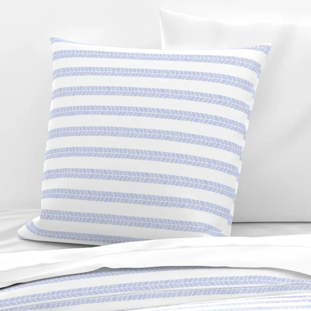 Neutral Plumeria Stripe Euro Pillow Sham - Light Blue product